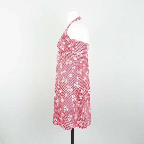 Vintage Smocked Gingham Halter Dress | Size M - Picture 5 of 10